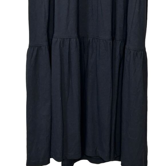 Everlane The Weekend Tiered Dress Black Sleeveless Cotton Midi Women's XXS NWOT - Picture 7 of 9
